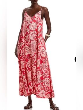 Elan NWT Coral Pink Tropical Floral Maxi Dress Size S